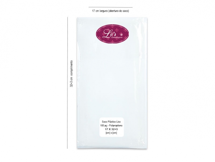 SACO SANFONA FUNDO 17X32+3 - 100 PÇ - 