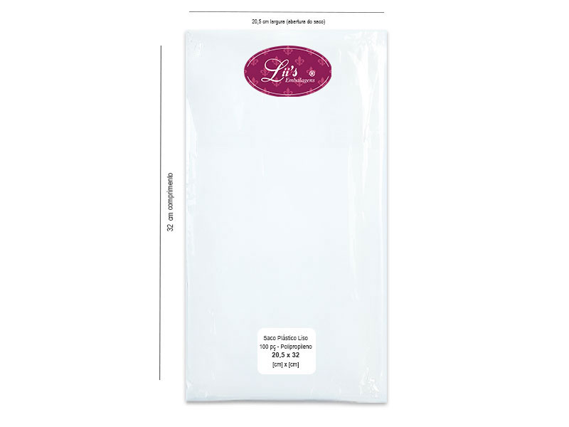 SACO LISO PP 20.5X32 - 100 PÇ - 