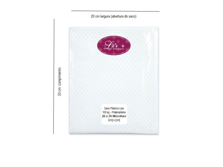 SACO MICROFURO 20X30 - 100 PÇ - 