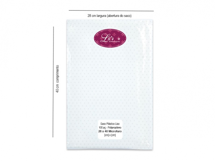 SACO MICROFURO 28X40 - 100 PÇ - 