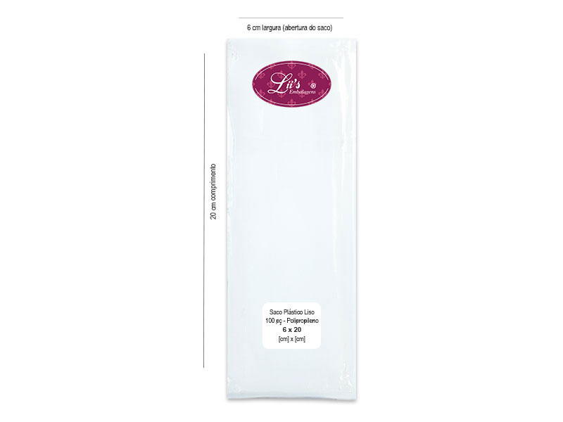 SACO LISO PP 6X20 - 100 PÇ - 