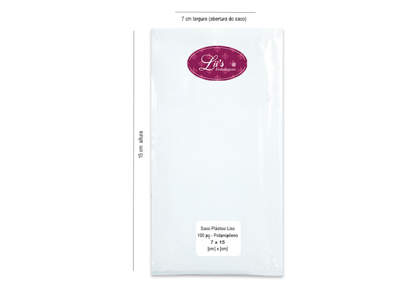 SACO LISO PP 7X15 - 100 PÇ - 