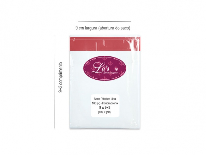 SACO LISO PP 9X9+3AD - 100 PÇ - 