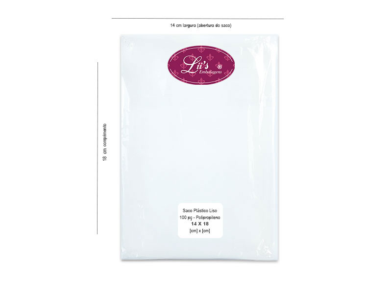 SACO LISO PP 14X18 - 100 PÇ - 