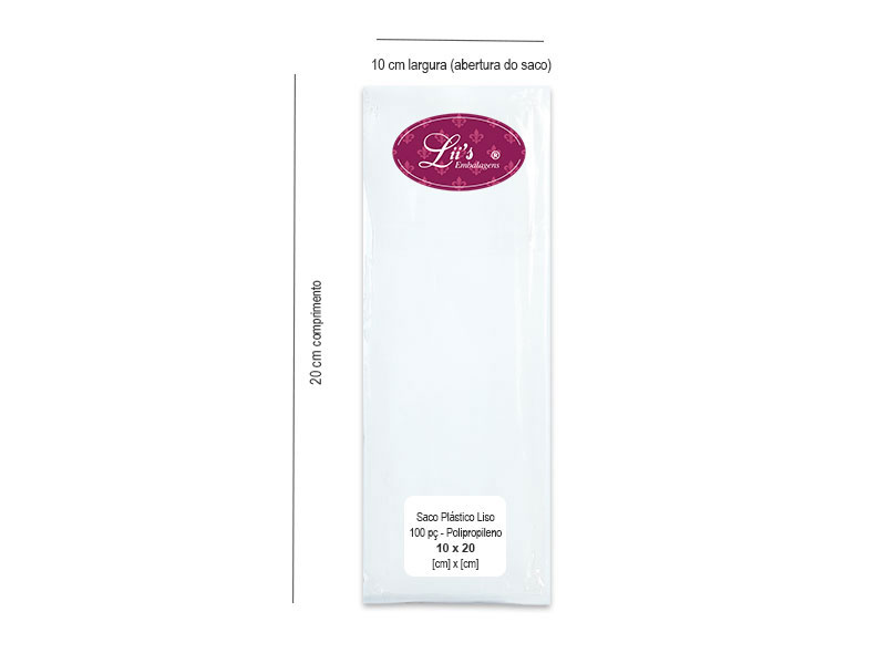 SACO LISO PP 10X20 - 100 PÇ