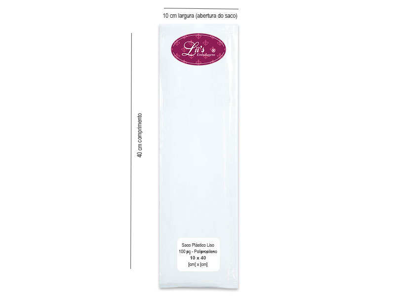SACO LISO PP 10X40 - 100 PÇ
