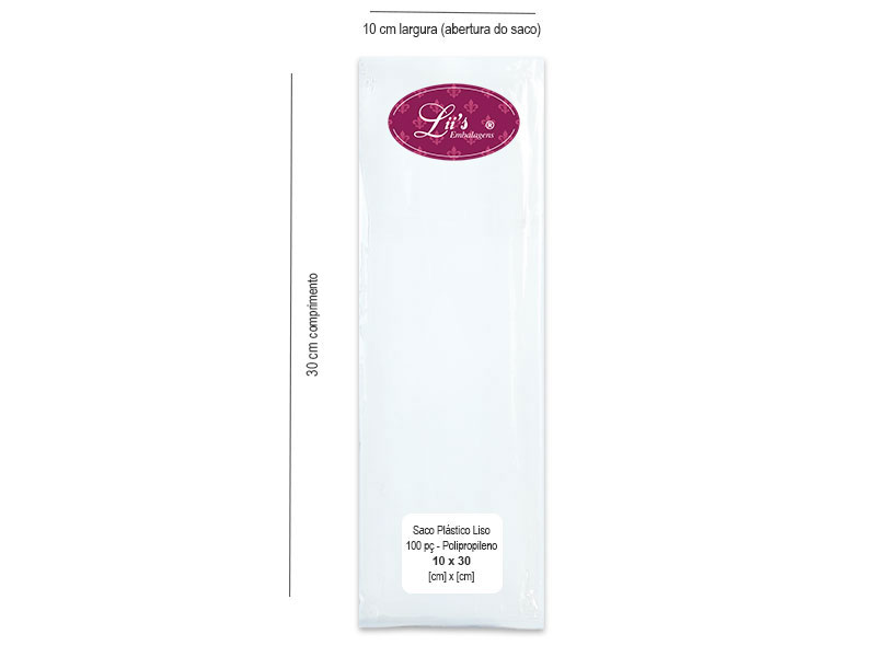 SACO LISO PP 10X30 - 100 PÇ