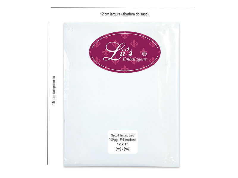 SACO LISO PP 12X15 - 100 PÇ