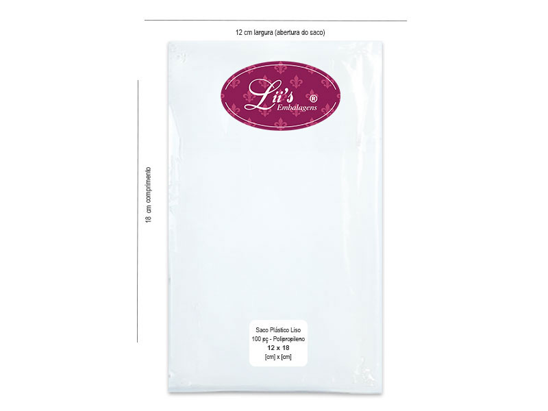 SACO LISO PP 12X18 - 100 PÇ
