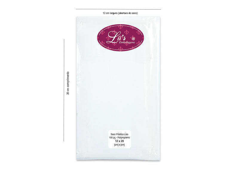 SACO LISO PP 12X20 - 100 PÇ