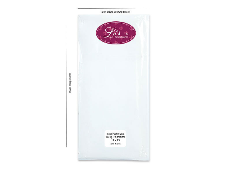 SACO LISO PP 12X25 - 100 PÇ