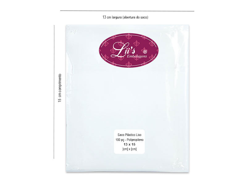 SACO LISO PP 13X15 - 100 PÇ