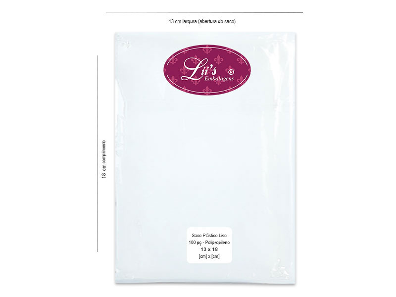 SACO LISO PP 13X18 - 100 PÇ