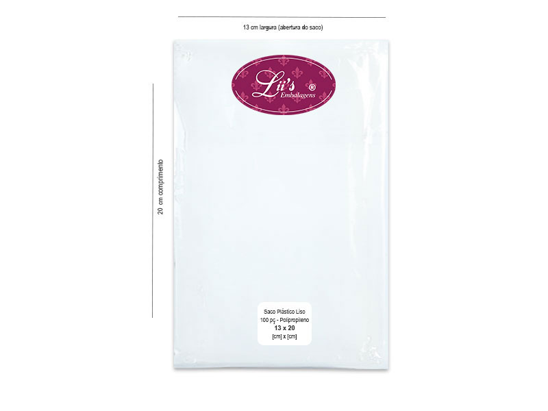 SACO LISO PP 13X20 - 100 PÇ