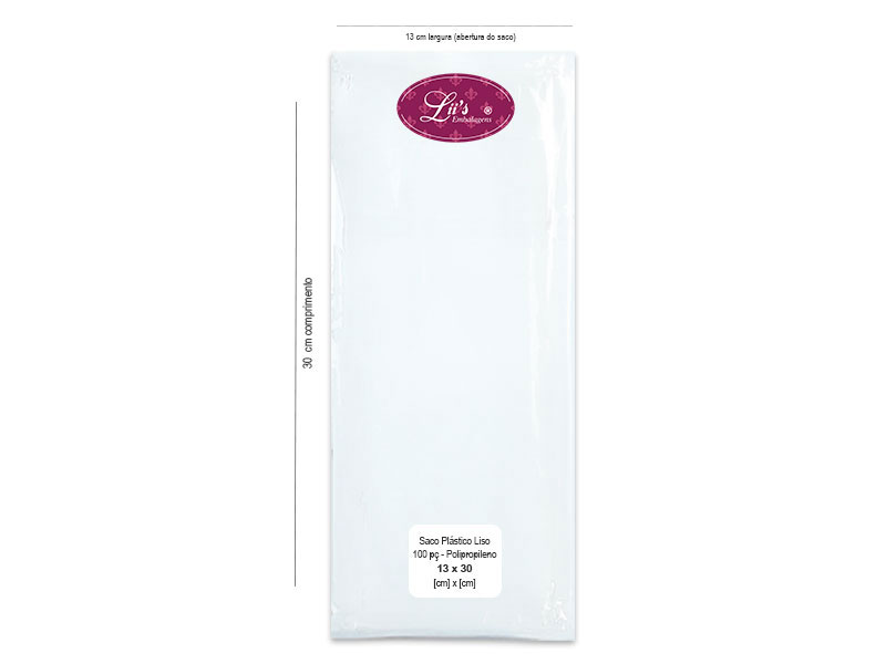 SACO LISO PP 13X30 - 100 PÇ