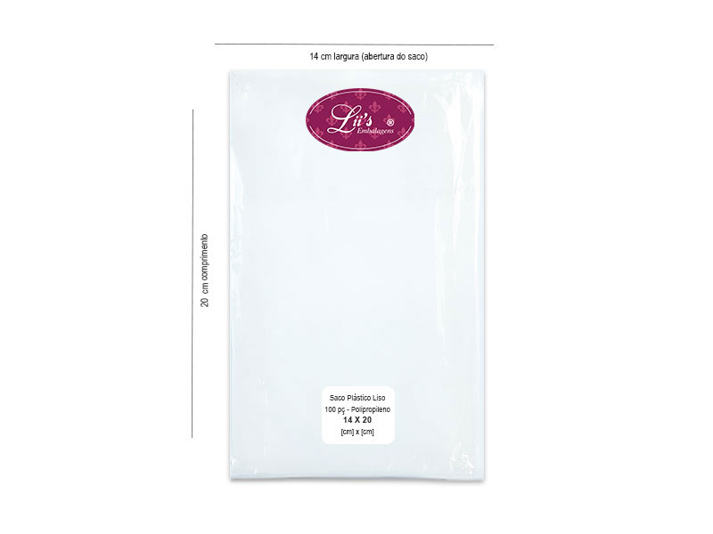 SACO LISO PP 14X20 - 100 PÇ