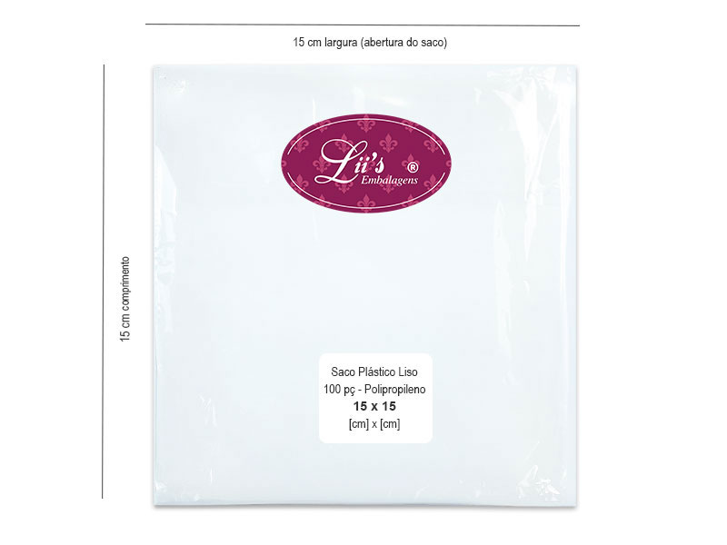 SACO LISO PP 15X15 - 100 PÇ