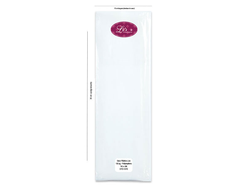 SACO LISO PP 15X35 - 100 PÇ