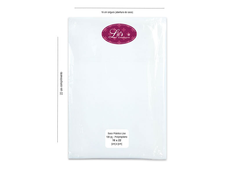 SACO LISO PP 16X22 - 100 PÇ