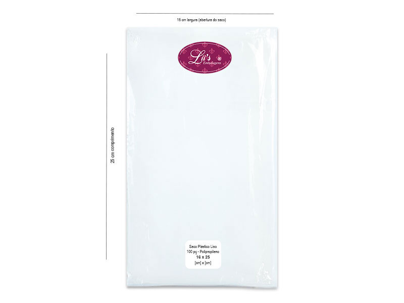 SACO LISO PP 16X25 - 100 PÇ