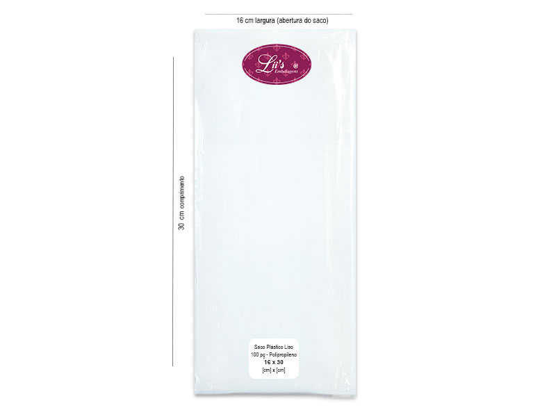 SACO LISO PP 16X30 - 100 PÇ