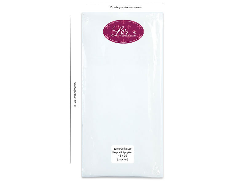 SACO LISO PP 18X30 - 100 PÇ