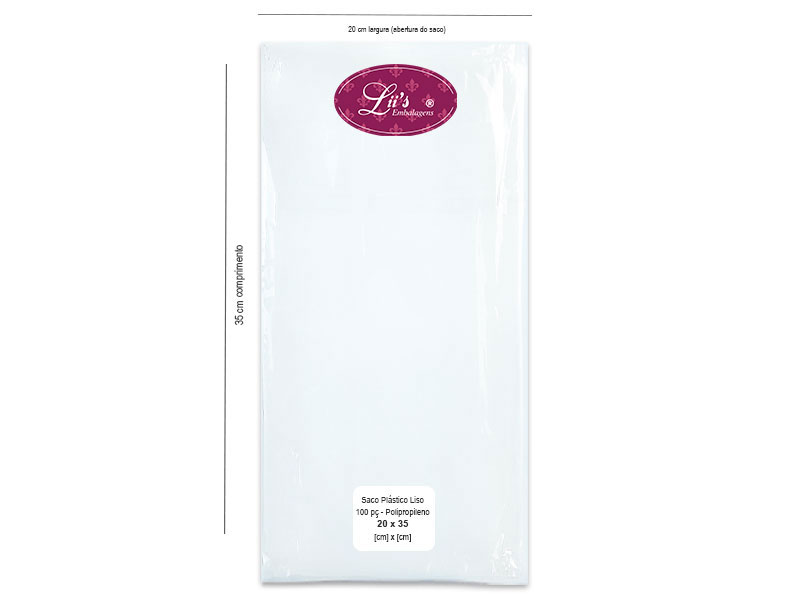 SACO LISO PP 20X35 - 100 PÇ