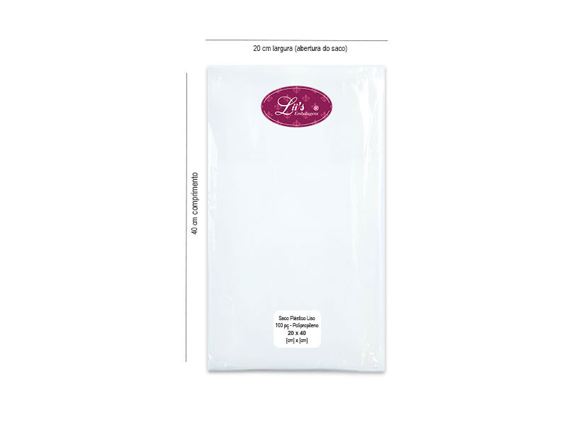 SACO LISO PP 20X40 - 100 PÇ