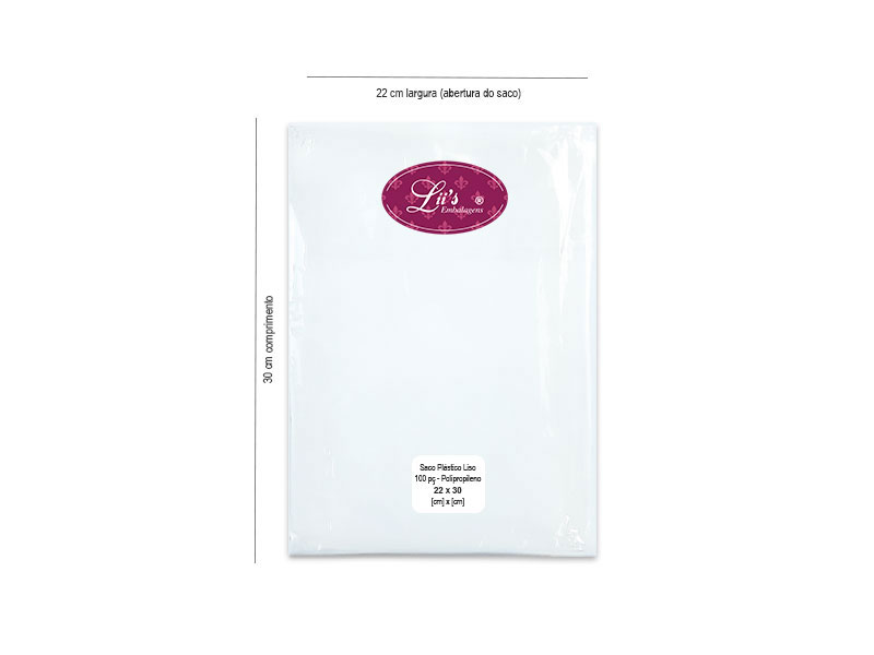 SACO LISO PP 22X30 - 100 PÇ