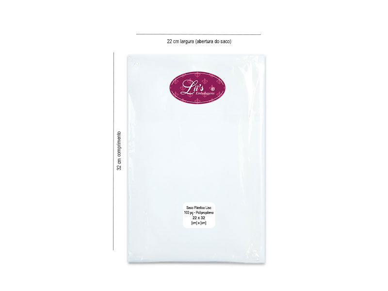 SACO LISO PP 22X32 - 100 PÇ