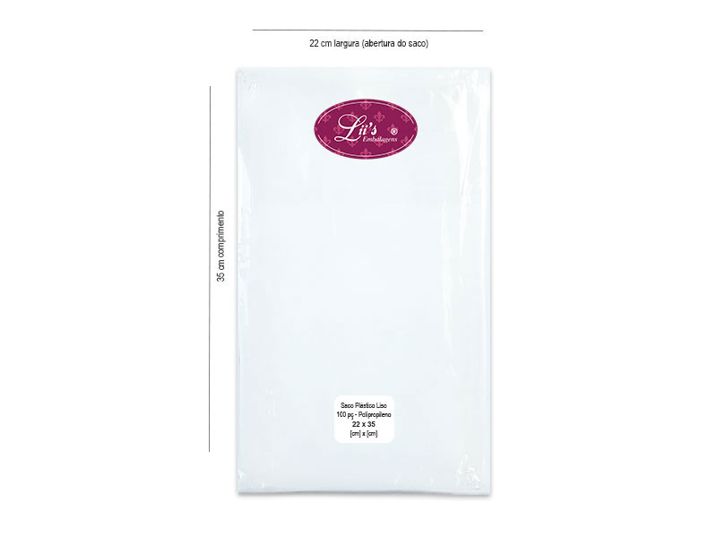 SACO LISO PP 22X35 - 100 PÇ