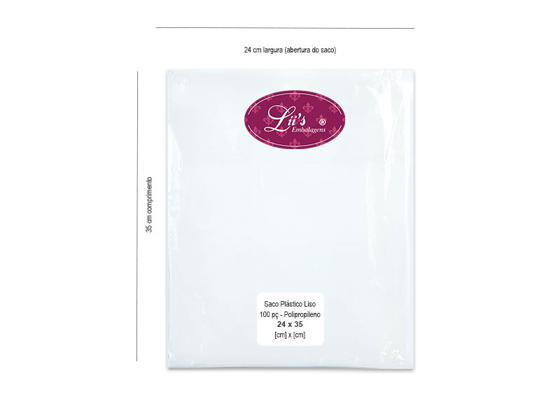 SACO LISO PP 24X35 - 100 PÇ