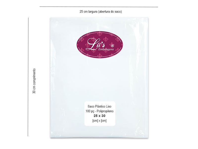 SACO LISO PP 25X30 - 100 PÇ