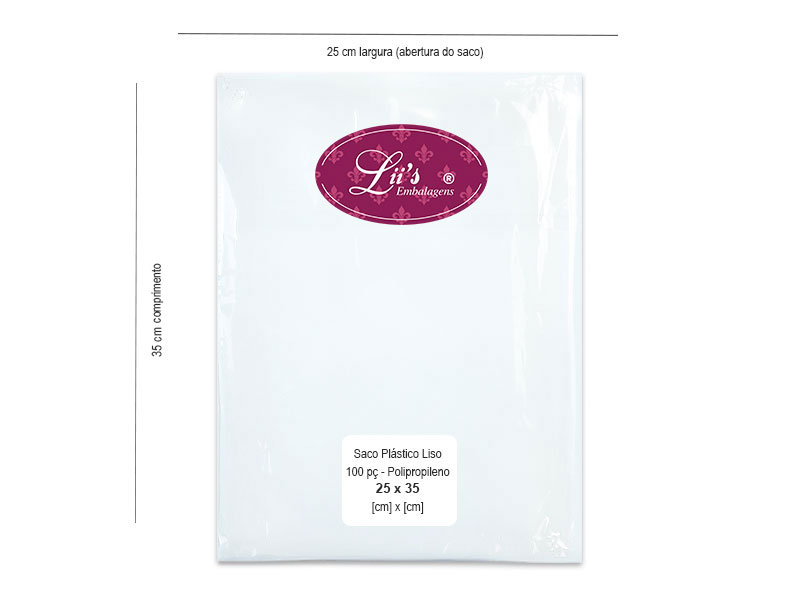 SACO LISO PP 25X35 - 100 PÇ