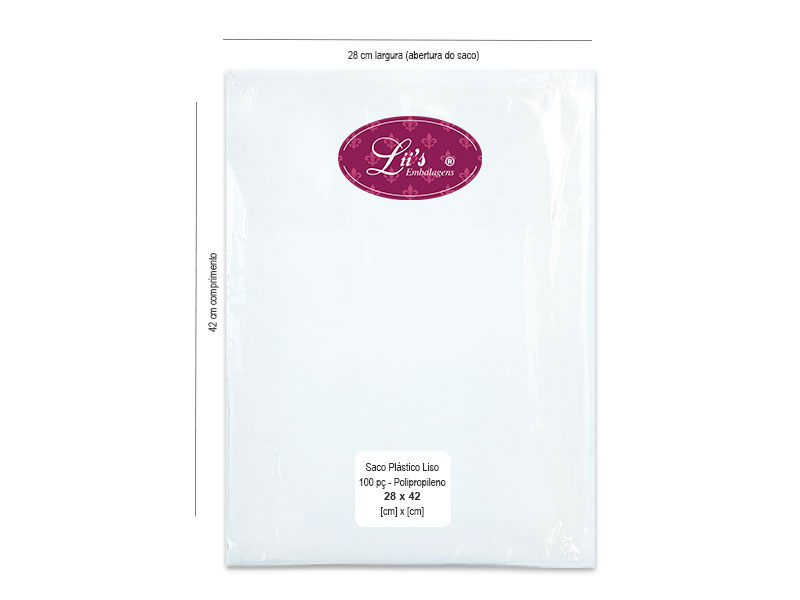SACO LISO PP 28X42 - 100 PÇ