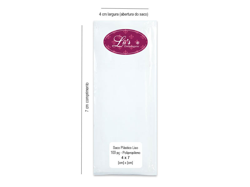  - SACO LISO PP 4X7 - 100 PÇ