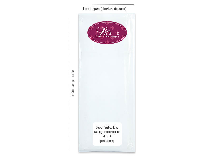  - SACO LISO PP 4X9 - 100 PÇ