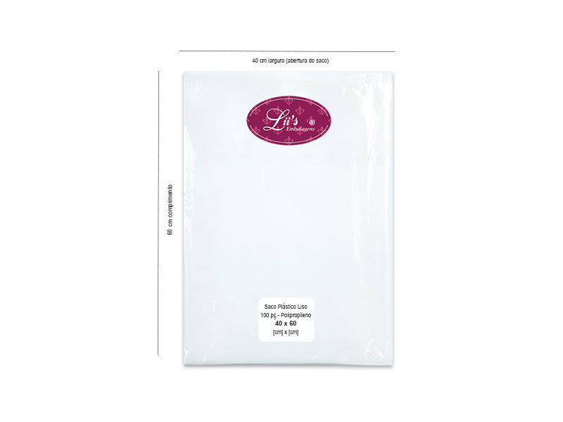 SACO LISO PP 40X60 - 100 PÇ
