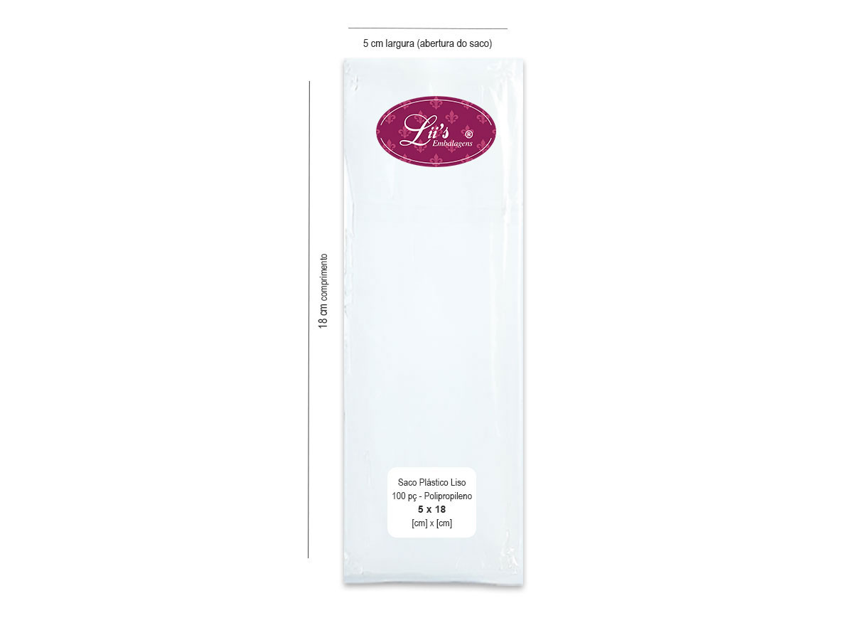 SACO LISO PP 5X18 - 100 PÇ
