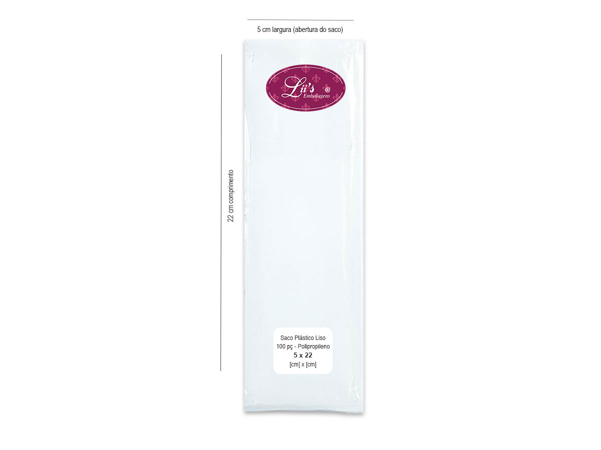 SACO LISO PP 5X22 - 100 PÇ