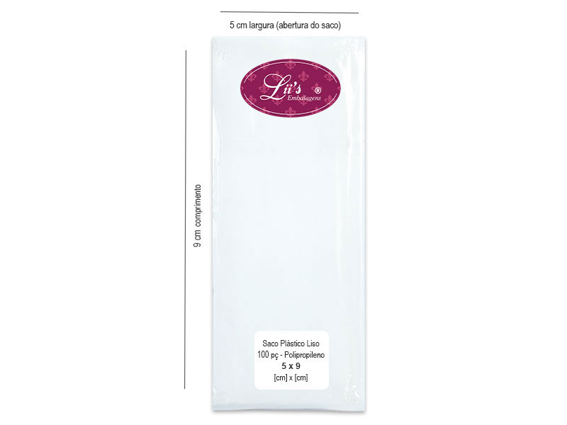 SACO LISO PP 5X9 - 100 PÇ