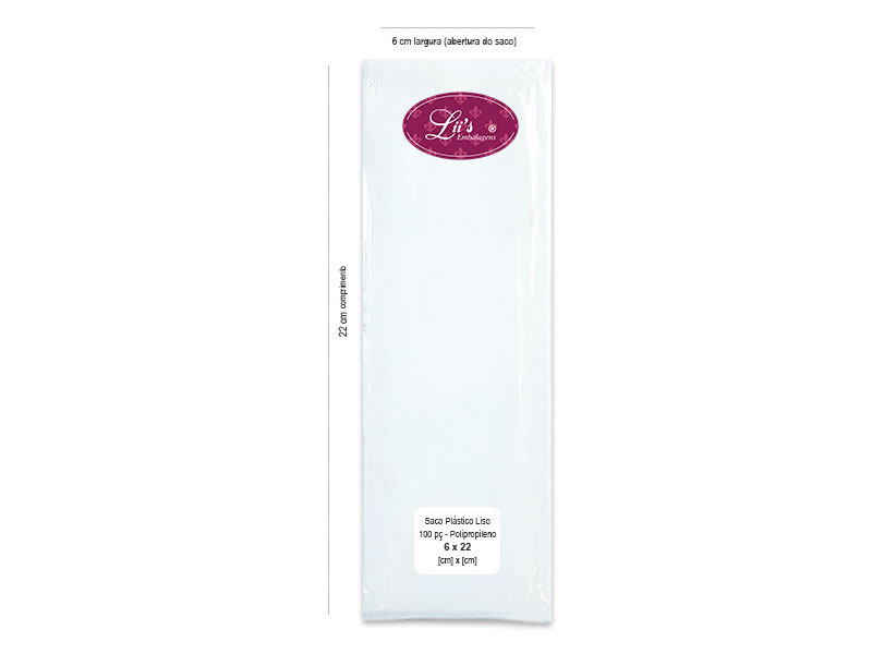 SACO LISO PP 6X22 - 100 PÇ