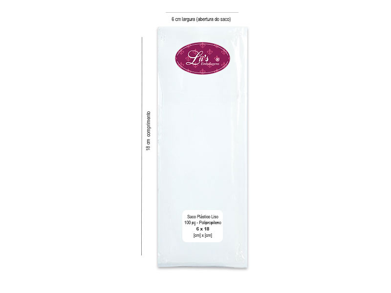 SACO LISO PP 6X18 - 100 PÇ