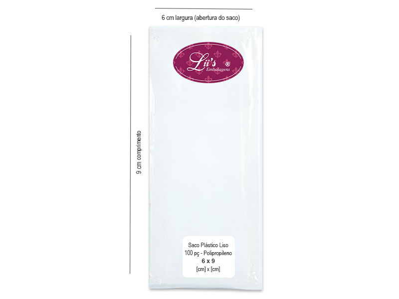 SACO LISO PP 6X9 - 100 PÇ