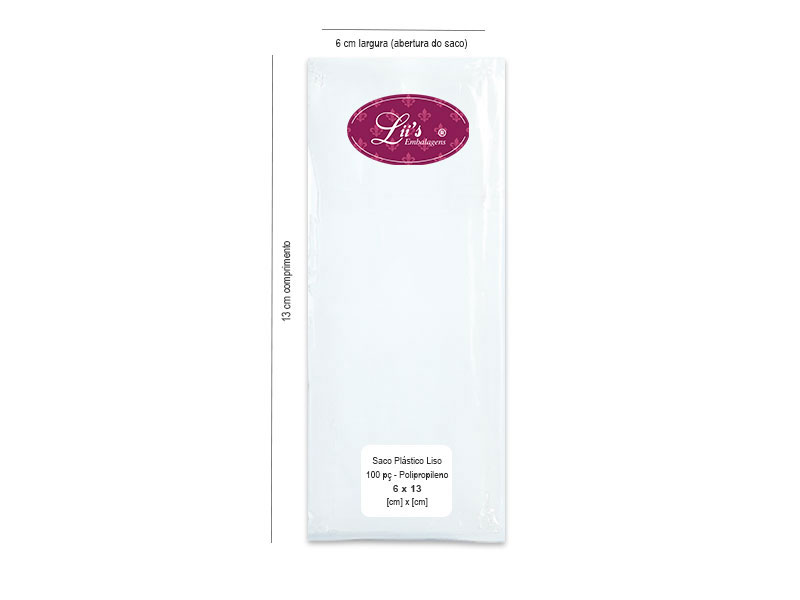 SACO LISO PP 6X13 - 100 PÇ
