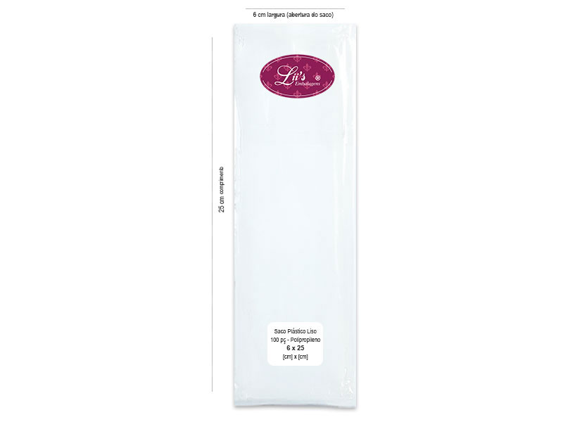 SACO LISO PP 6X25 - 100 PÇ