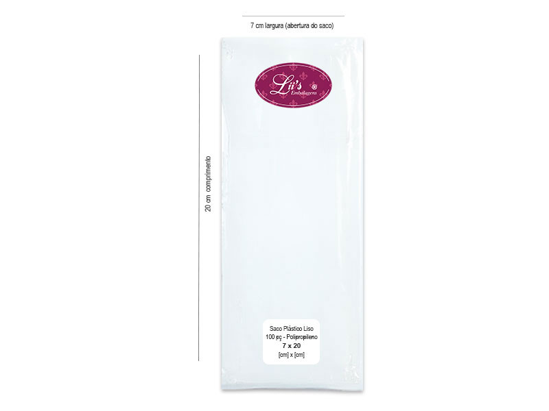 SACO LISO PP 7X20 - 100 PÇ