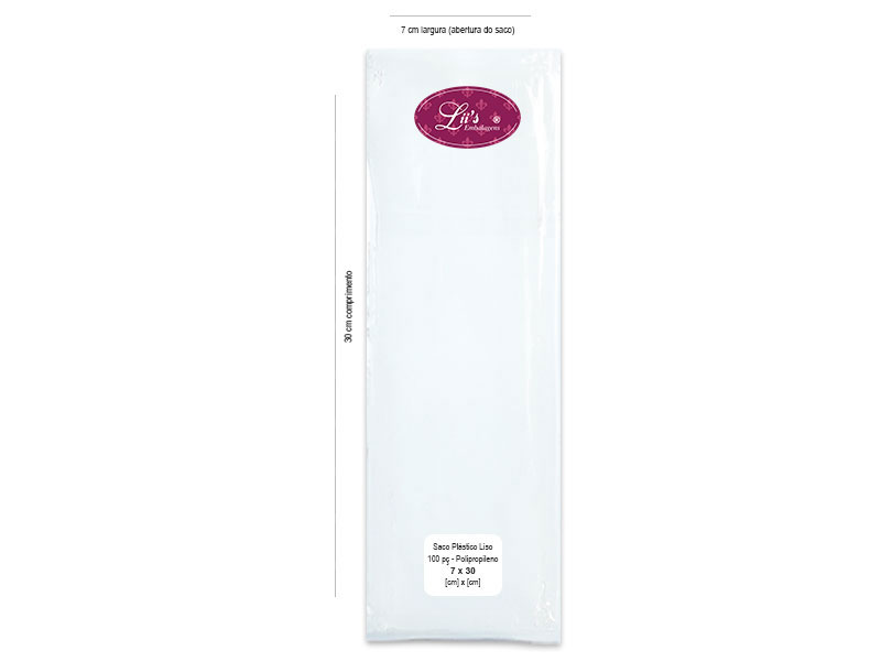 SACO LISO PP 7X30 - 100 PÇ