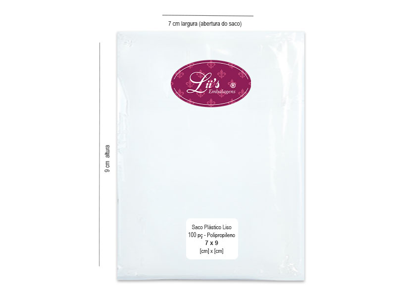SACO LISO PP 7X9 - 100 PÇ