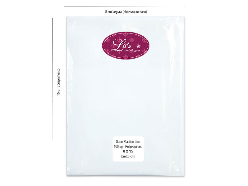 SACO LISO PP 8X15 - 100 PÇ
